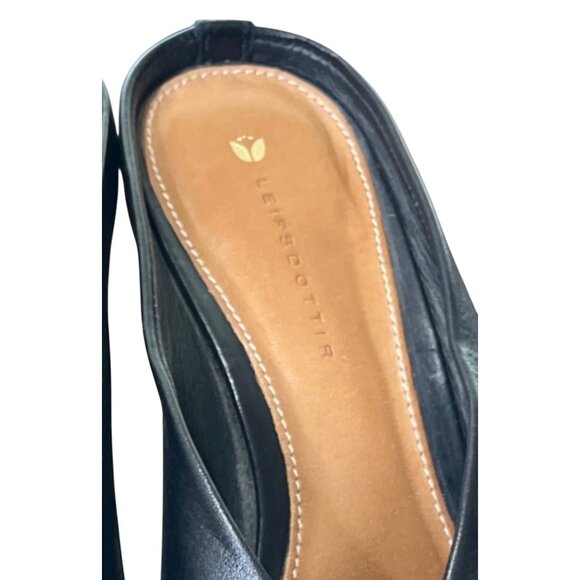 LeifsDottir Anthropologie Mule Heels Black Leather Platform Women Sz 36 US 5.5-6 - Picture 5 of 10